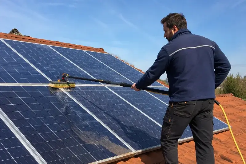Nettoyage et entretien de panneaux solaires au Pradal