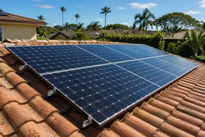 Installation de panneaux solaires au Pradal